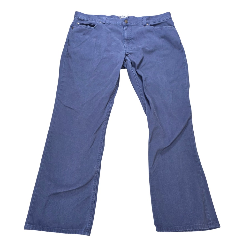 Chaps‎ Straight Leg Cotton Pants Men's Size 38×30 Navy Blue 5-Pocket Zip Fly